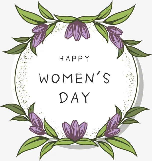 女神节优雅花卉边框免抠