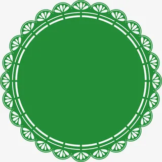 绿色圆形花边图案免抠