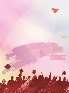 粉色质感剪影青春毕业季背景素材高清