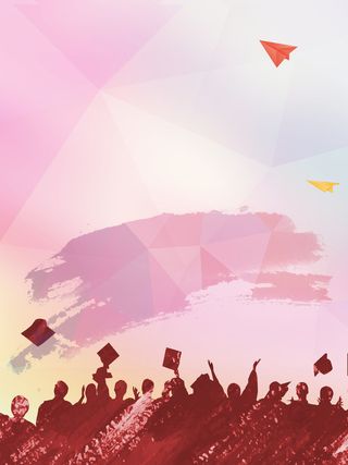 粉色质感剪影青春毕业季背景素材高清
