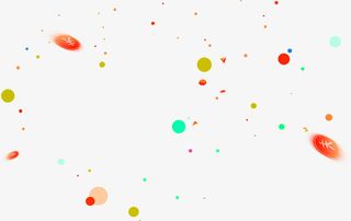 多彩简约圆圈钱币漂浮素材免抠