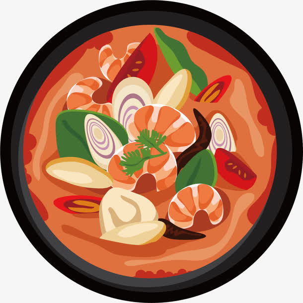 海鲜汤矢量图免抠