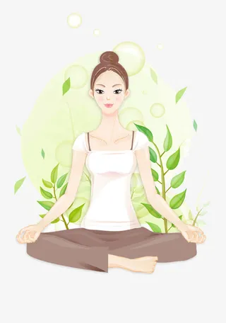 矢量做瑜伽的女人免抠