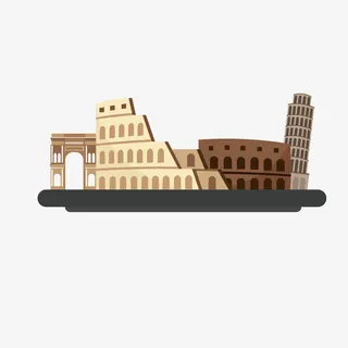 灰色罗马斗兽场免抠