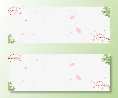 春天樱花绿叶装饰元素花瓣免抠