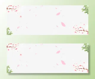 春天樱花绿叶装饰元素花瓣免抠