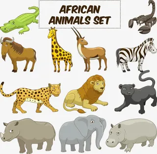 矢量卡通动物大全免抠