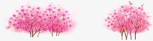粉色樱花春天风景水彩画免抠