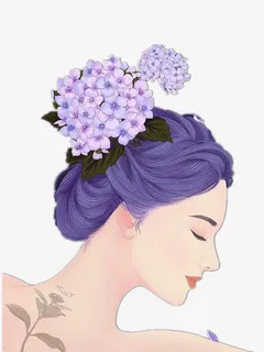 头戴满天星的女孩免抠