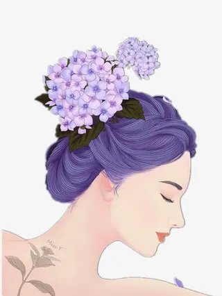 头戴满天星的女孩免抠