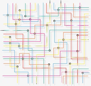 彩色迷宫线条免抠