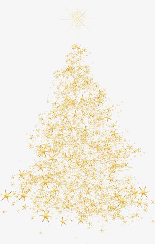 金色闪耀圣诞树免抠