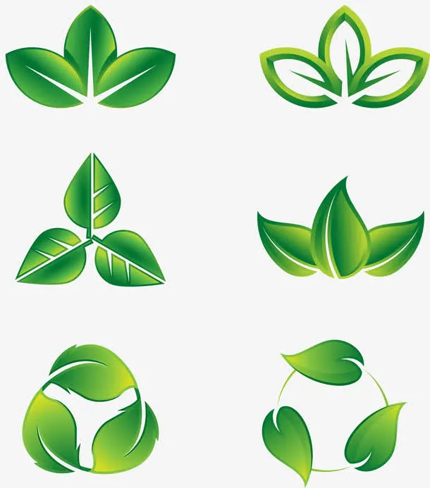 矢量树叶绿色生态图标免抠