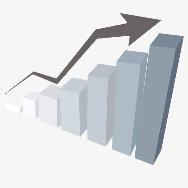 增长银白色箭头商务会计免抠