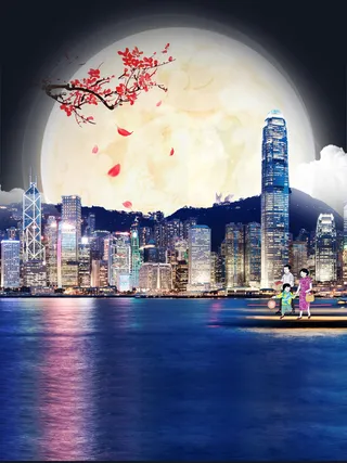 商务月亮背景高清