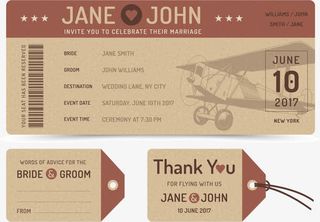 矢量票根飞机票免抠