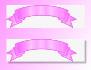 手绘粉色水彩丝带标签免抠