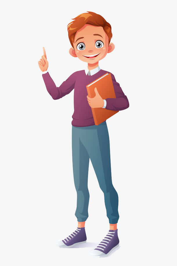拿着书的男孩免抠