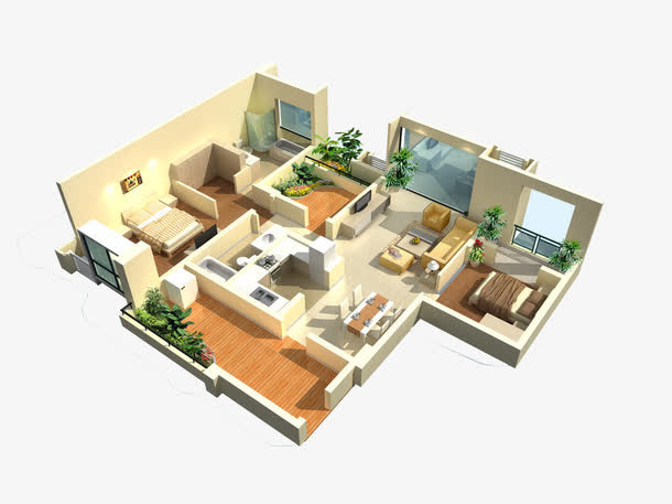 3D室内效果图免抠
