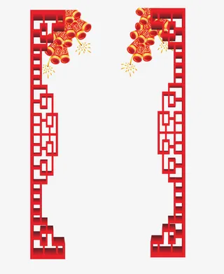 喜庆窗框免抠元素免抠