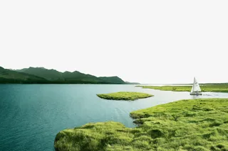 草地帆船周末玩耍免抠