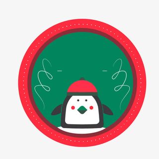 企鹅卡通标签免抠