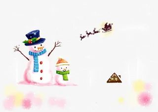 雪地上的雪人免抠