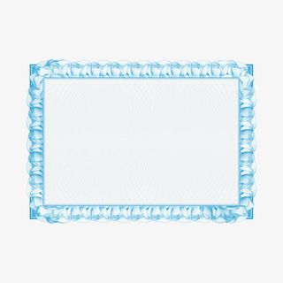 蓝色花纹证书边框矢量图免抠