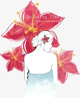 做spa的美女矢量图免抠