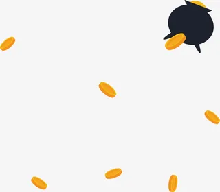 矢量漂浮金币PNG图片免抠