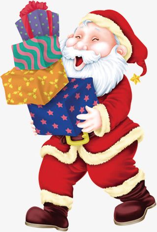 礼盒搬运圣诞老公公免抠