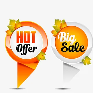 秋季大降价促销标签矢量图免抠