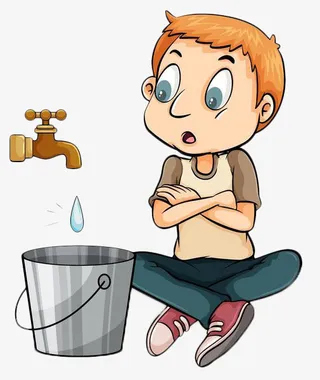 卡通手绘节约用水免抠