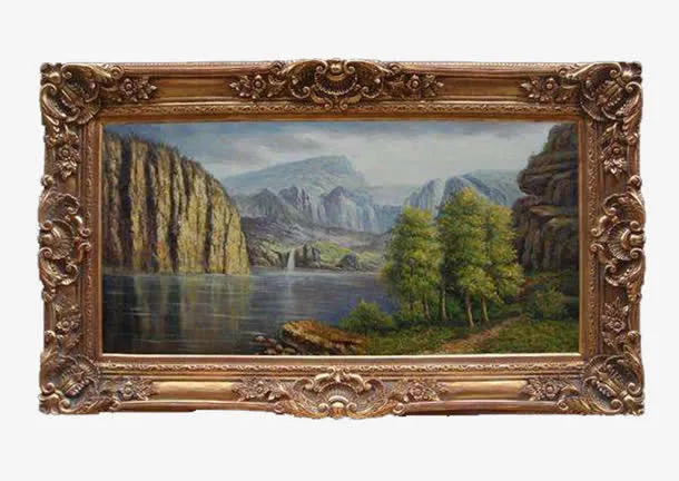 古典风景油画框免抠