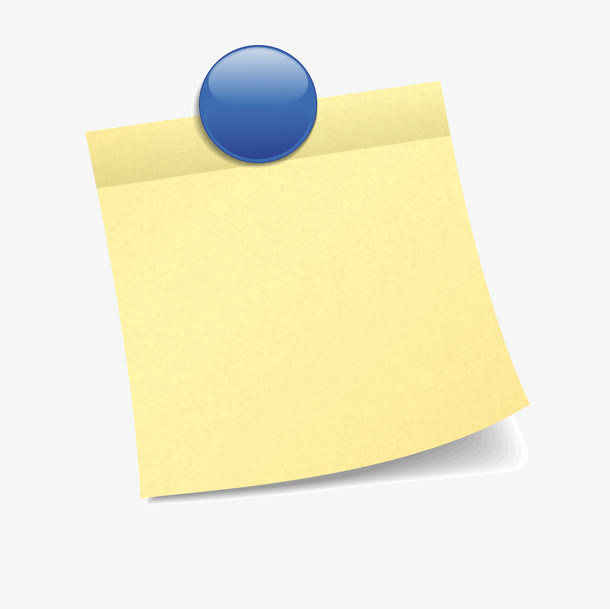 蓝色卡通便利贴免抠