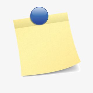 蓝色卡通便利贴免抠