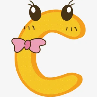 卡通可爱彩色字母C免抠