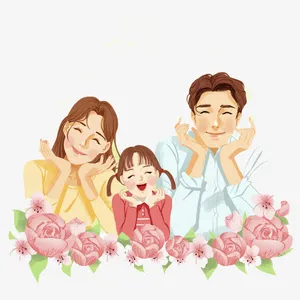 一家三口的幸福免抠