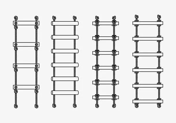麻绳制的云梯免抠