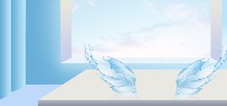 清新蓝色补水护肤品淘宝天猫电商banner高清