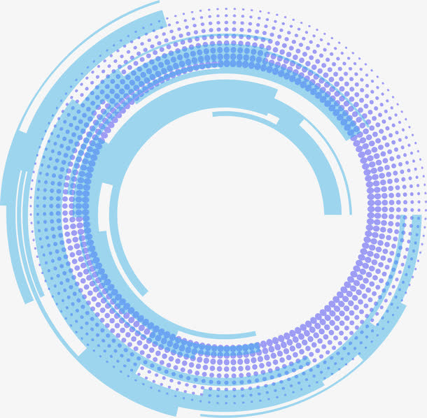 矢量手绘蓝色圆环免抠