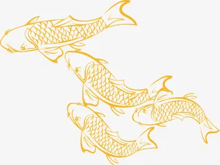 游动的锦鲤矢量图免抠