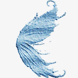 蓝色唯美翅膀创意免抠