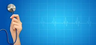 蓝色医疗听诊背景Banner高清