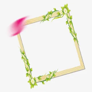 木头花草边框免抠