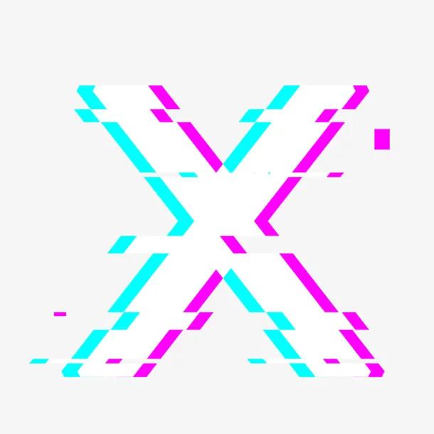 抖音风格英文字母X免抠