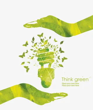 绿色水彩环保素材免抠