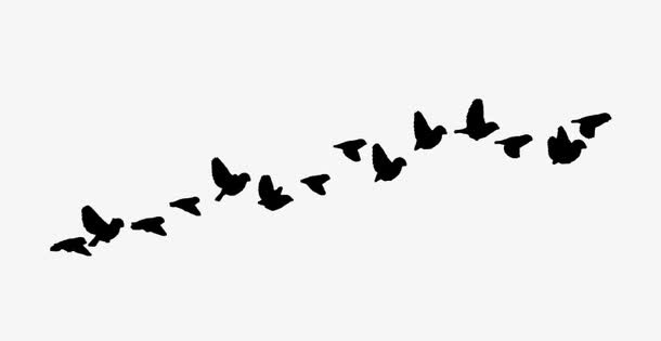 大雁南飞免抠装饰动物元素