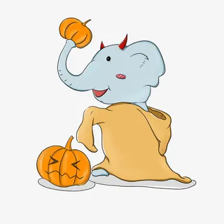 万圣节大笨象免抠