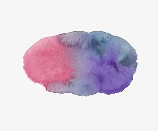 冷粉紫色椭圆形泼墨免抠